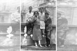 Արաքսի Վարուժանը զավակների՝ Հայկի, Վերոնիկայի և Արմենի հետ։